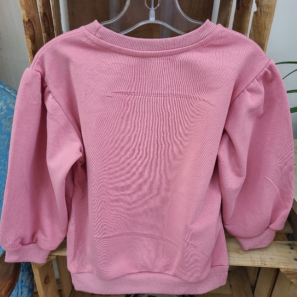 New Pink Crew with White Chenille Heart Size 6 - Picture 3 of 3